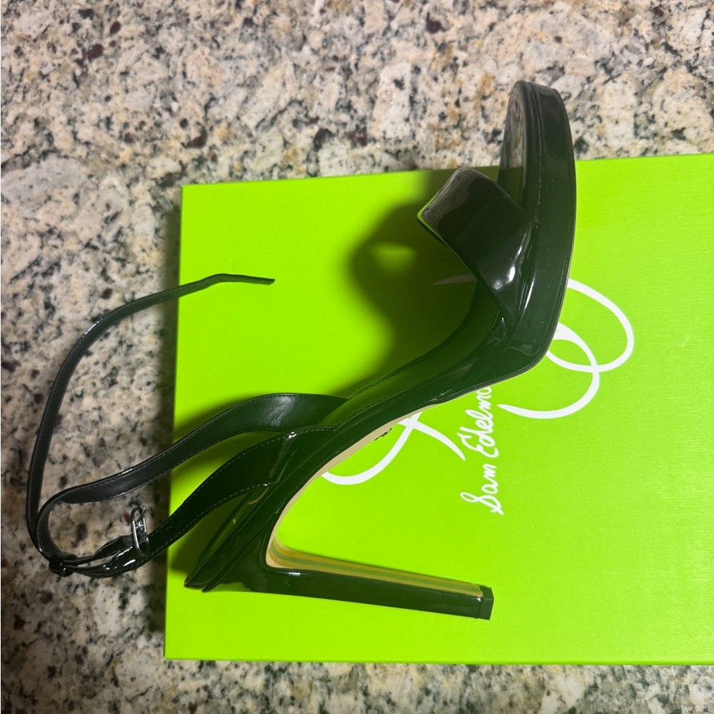 Sam Edelman Black Patent Heeled Sandals - Picture 4 of 5